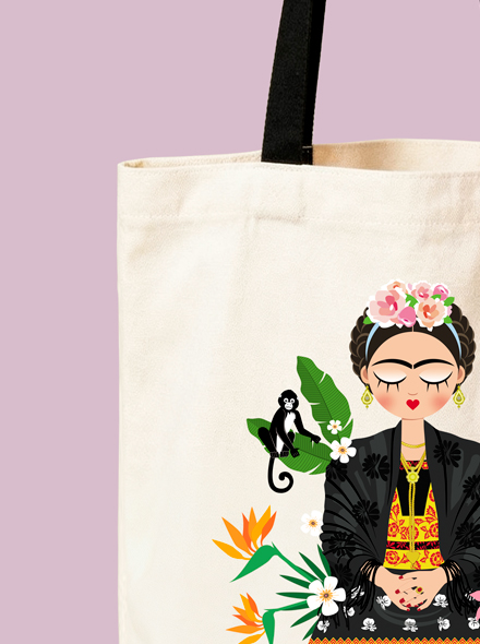 Borsa in tela - Frida Corazon Feliz
