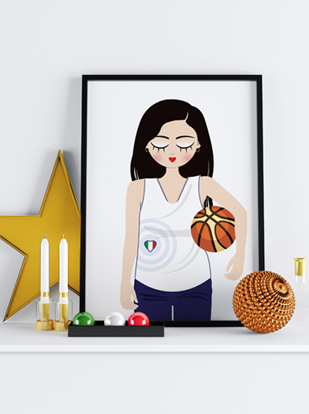 Sognatrice I love basket - Stampa Fine Art