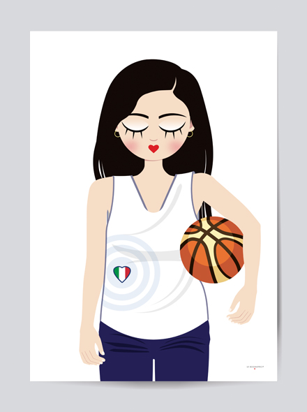 Sognatrice I love basket - Stampa Fine Art