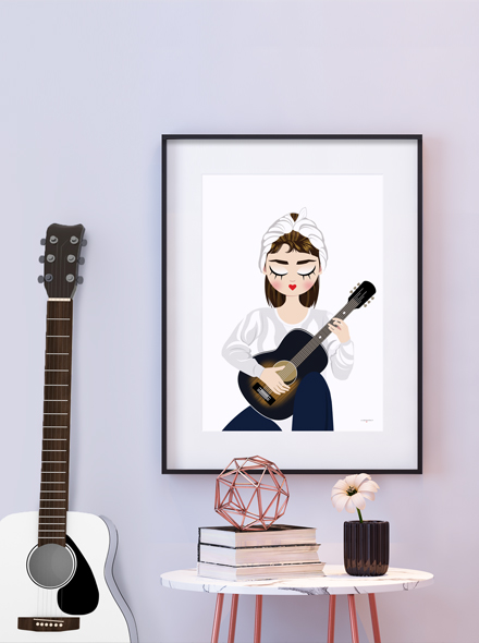 Sognatrice Moon River - Stampa Fine Art